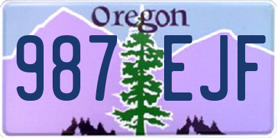 OR license plate 987EJF