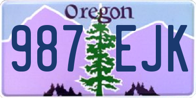 OR license plate 987EJK