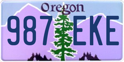 OR license plate 987EKE