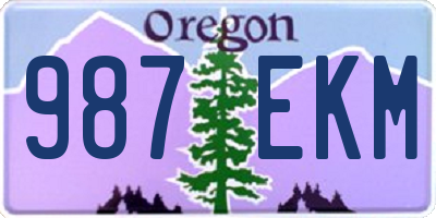 OR license plate 987EKM