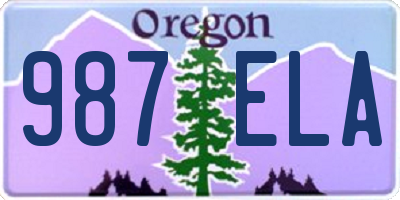 OR license plate 987ELA