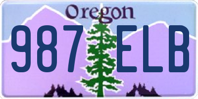 OR license plate 987ELB