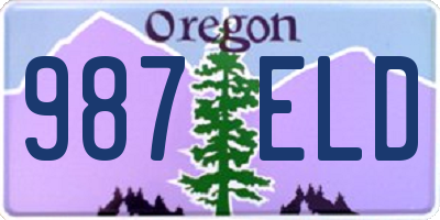 OR license plate 987ELD