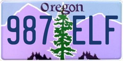 OR license plate 987ELF