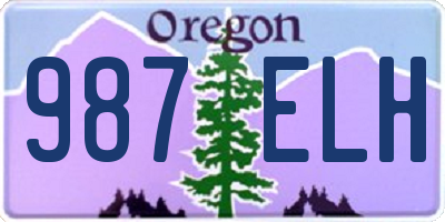 OR license plate 987ELH