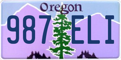 OR license plate 987ELI