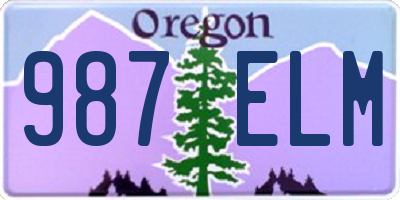 OR license plate 987ELM