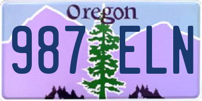 OR license plate 987ELN