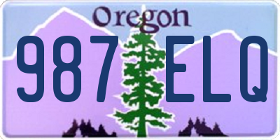 OR license plate 987ELQ