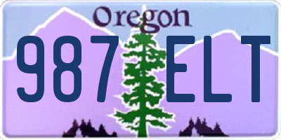 OR license plate 987ELT