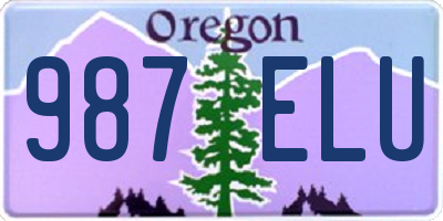 OR license plate 987ELU