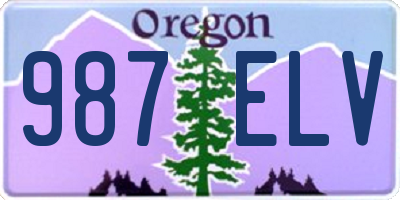 OR license plate 987ELV