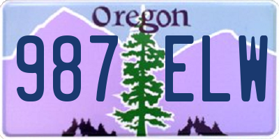 OR license plate 987ELW
