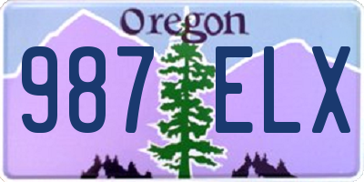 OR license plate 987ELX