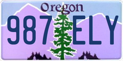 OR license plate 987ELY