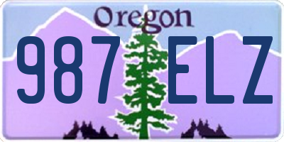 OR license plate 987ELZ