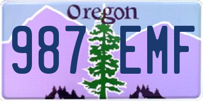 OR license plate 987EMF