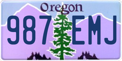 OR license plate 987EMJ