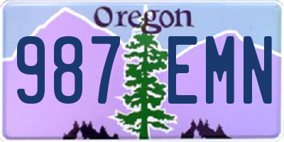 OR license plate 987EMN