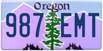 OR license plate 987EMT