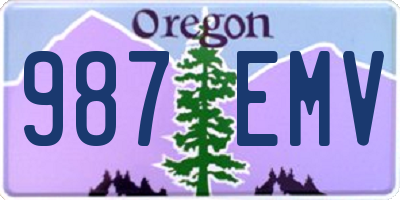 OR license plate 987EMV