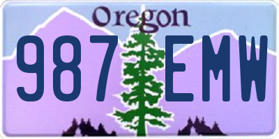OR license plate 987EMW