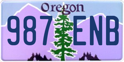 OR license plate 987ENB