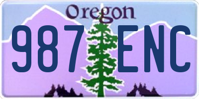 OR license plate 987ENC