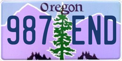 OR license plate 987END