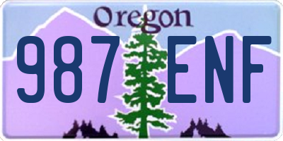 OR license plate 987ENF