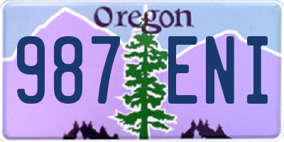 OR license plate 987ENI