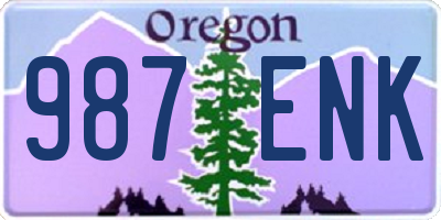 OR license plate 987ENK