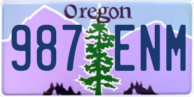 OR license plate 987ENM
