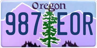 OR license plate 987EOR
