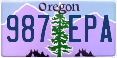 OR license plate 987EPA