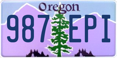 OR license plate 987EPI