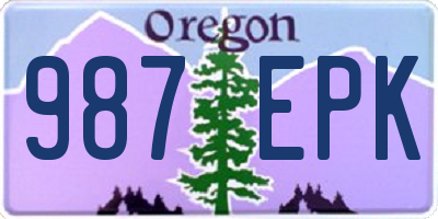 OR license plate 987EPK