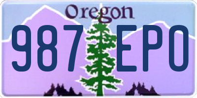OR license plate 987EPO
