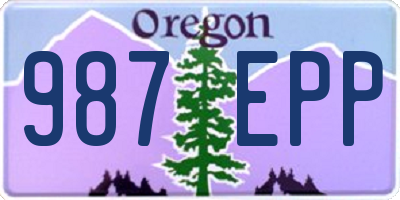 OR license plate 987EPP
