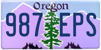 OR license plate 987EPS