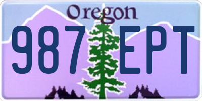 OR license plate 987EPT