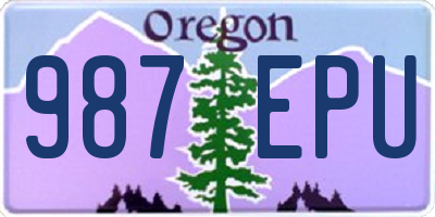 OR license plate 987EPU