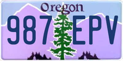 OR license plate 987EPV