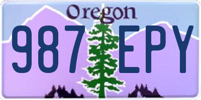 OR license plate 987EPY