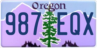 OR license plate 987EQX