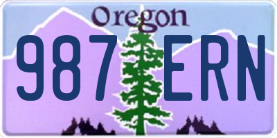 OR license plate 987ERN