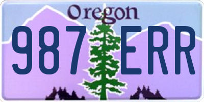 OR license plate 987ERR