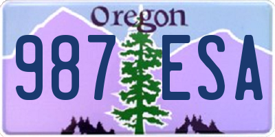 OR license plate 987ESA