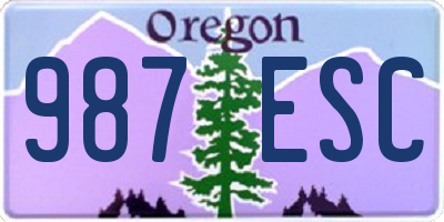 OR license plate 987ESC