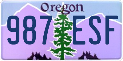 OR license plate 987ESF